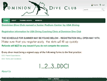 Tablet Screenshot of dominiondiveclub.com